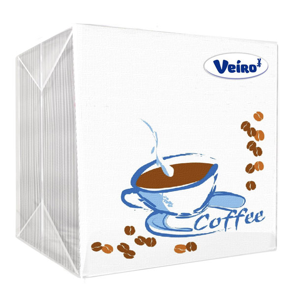 Сервировочные салфетки:  бумажные сервировочные Veiro Кофе 1-сл .