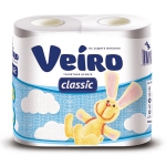Туалетная бумага Veiro Classic 2сл 4шт БЕЛАЯ, 5с24