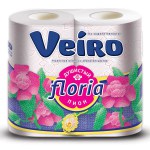 Туалетная бумага VEIRO Floria 2сл. 4шт. ДУШИСТЫЙ ПИОН, арт.4с24а4
